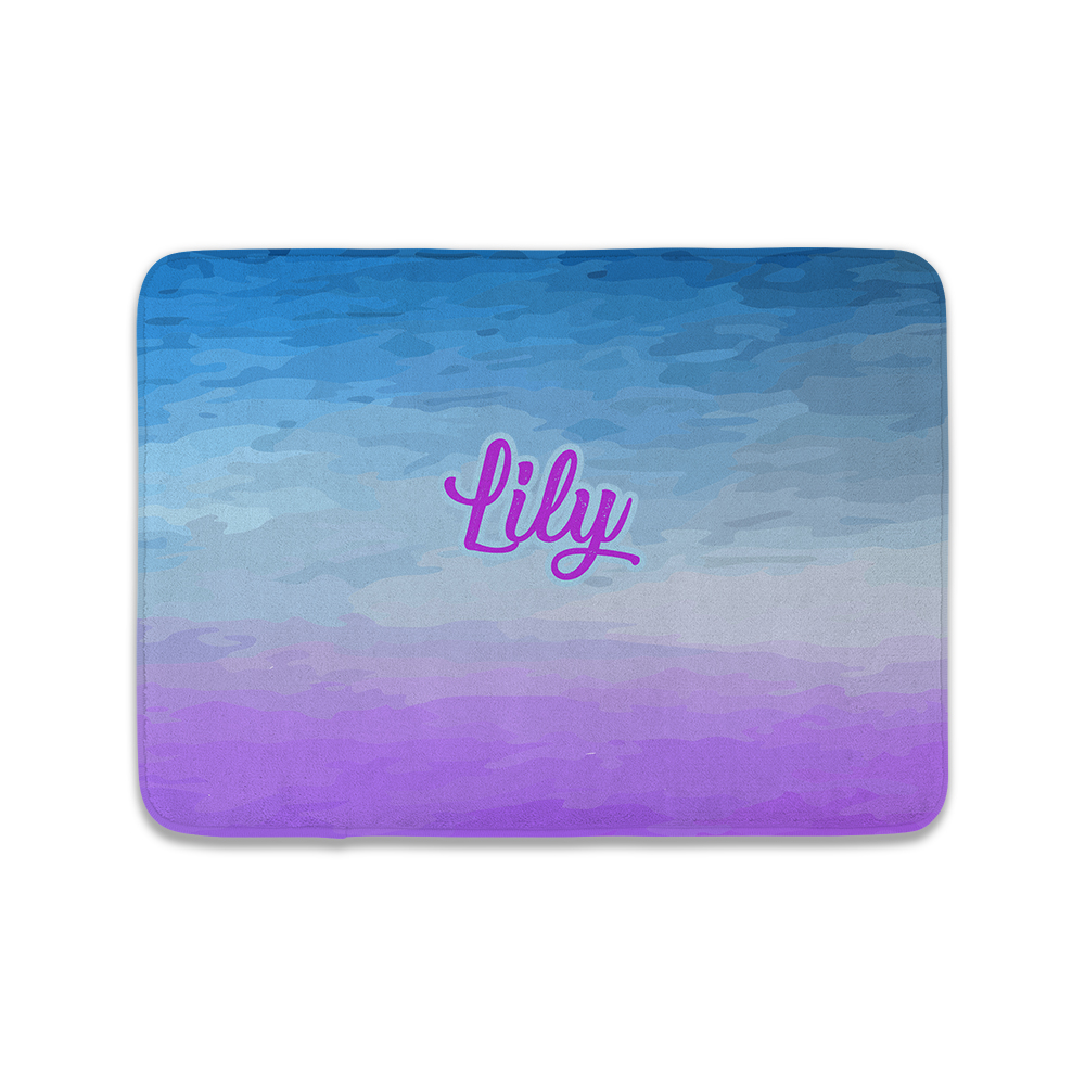 PERSONALIZED FLOOR MAT-WATER DYE BLUE PURPE